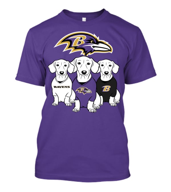 Baltimore Ravens Ravens Dachshund  Dog Trio T-Shirt
