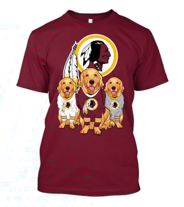 Three Golden Retrievers In Washington Football Team Jerseys T-Shirt