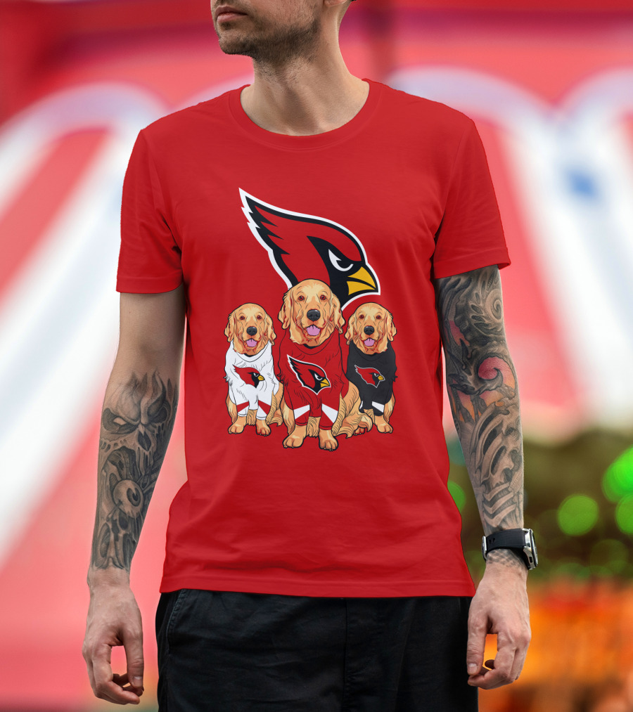 Arizona Cardinals Golden Retrievers Red Uniforms T-Shirt