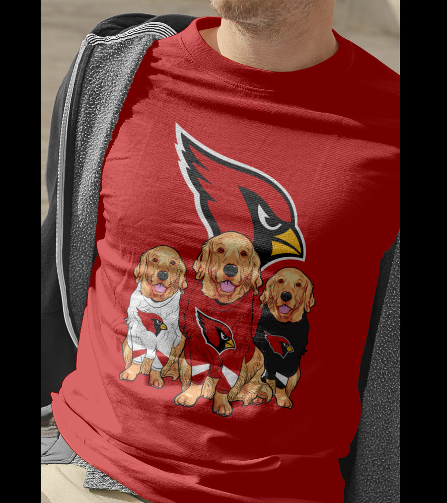 Arizona Cardinals Golden Retrievers Red Uniforms T-Shirt