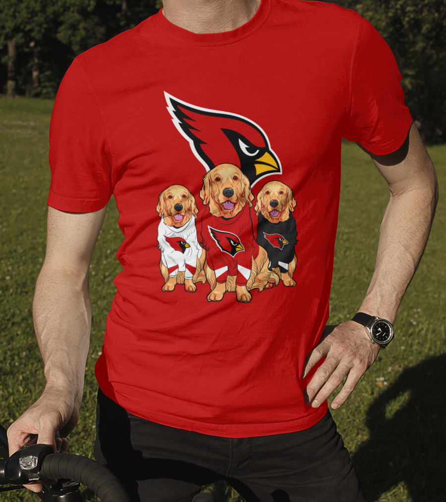 Arizona Cardinals Golden Retrievers Red Uniforms T-Shirt