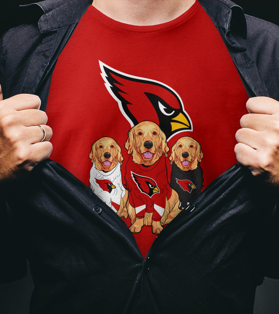 Arizona Cardinals Golden Retrievers Red Uniforms T-Shirt