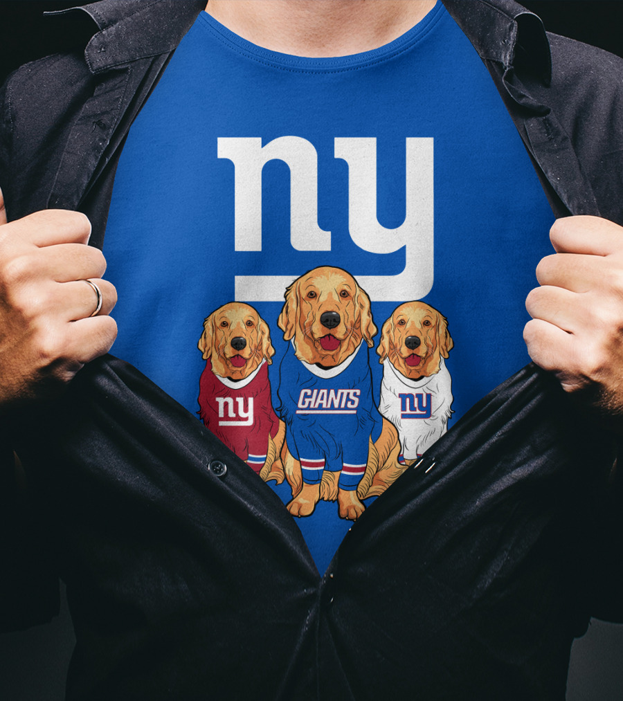 New York Giants Ny Giants Golden Retrievers T-Shirt