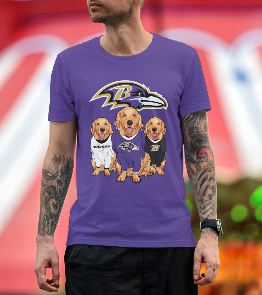 Baltimore Ravens Golden Retrievers T-Shirt