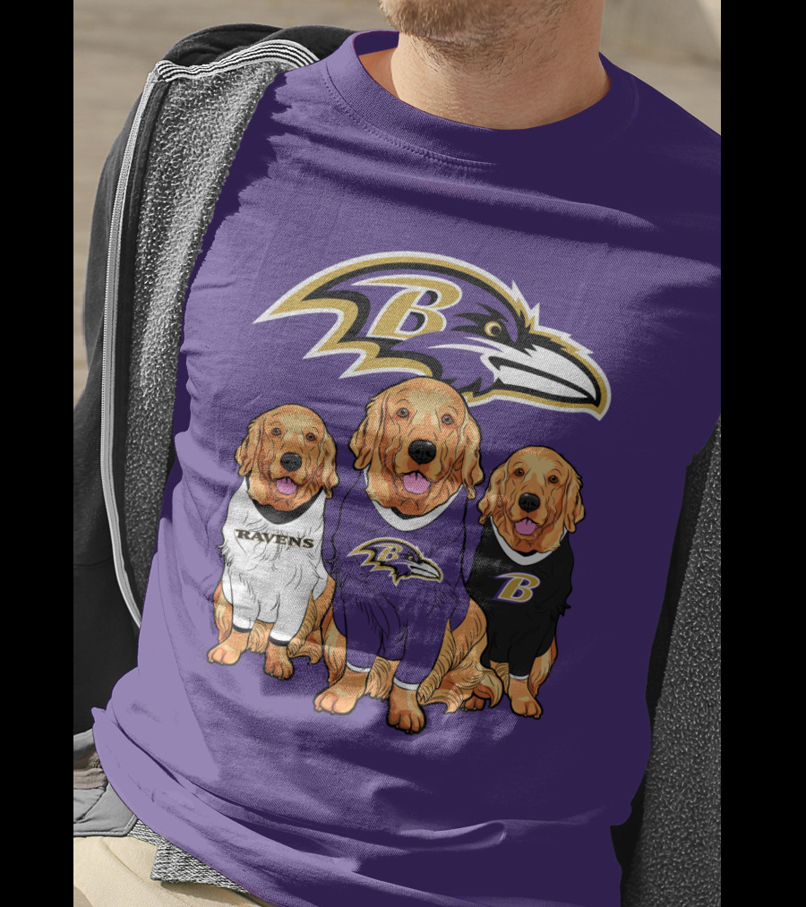 Baltimore Ravens Golden Retrievers T-Shirt