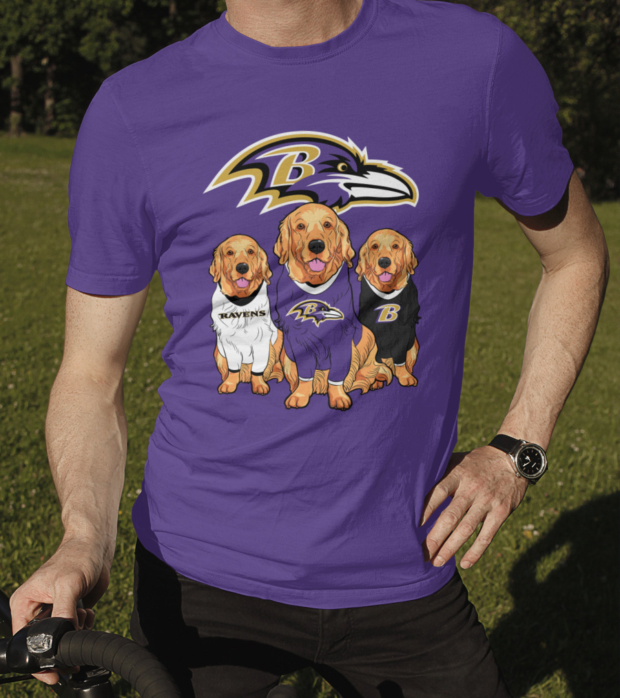 Baltimore Ravens Golden Retrievers T-Shirt