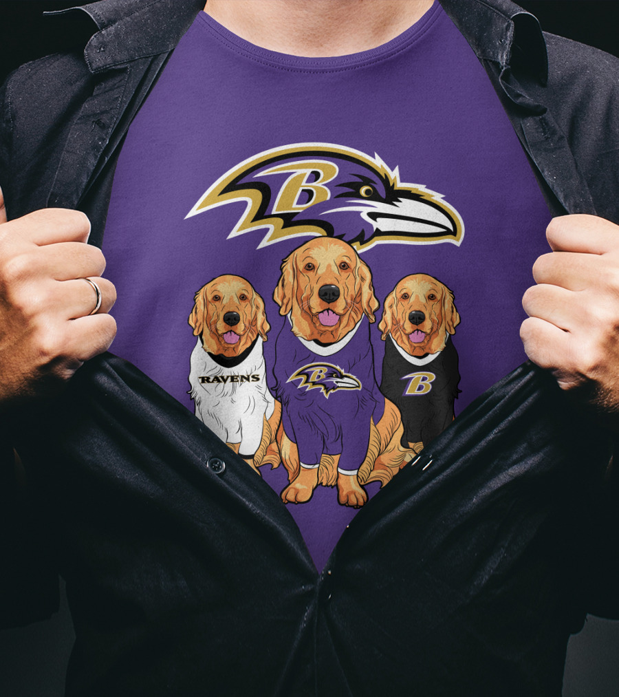 Baltimore Ravens Golden Retrievers T-Shirt