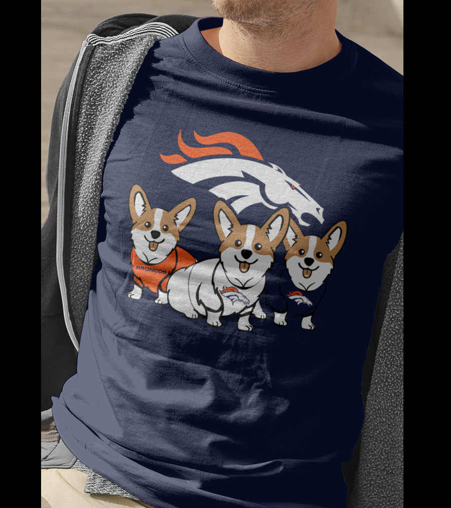 Denver Broncos Corgi Trio T-Shirt