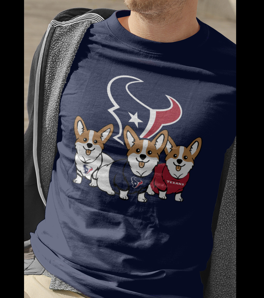 Houston Texans Corgi Trio T-Shirt