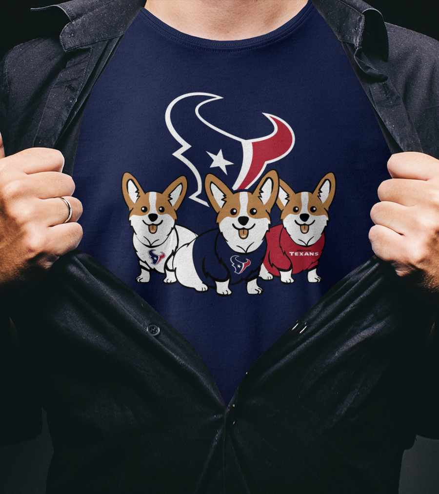 Houston Texans Corgi Trio T-Shirt