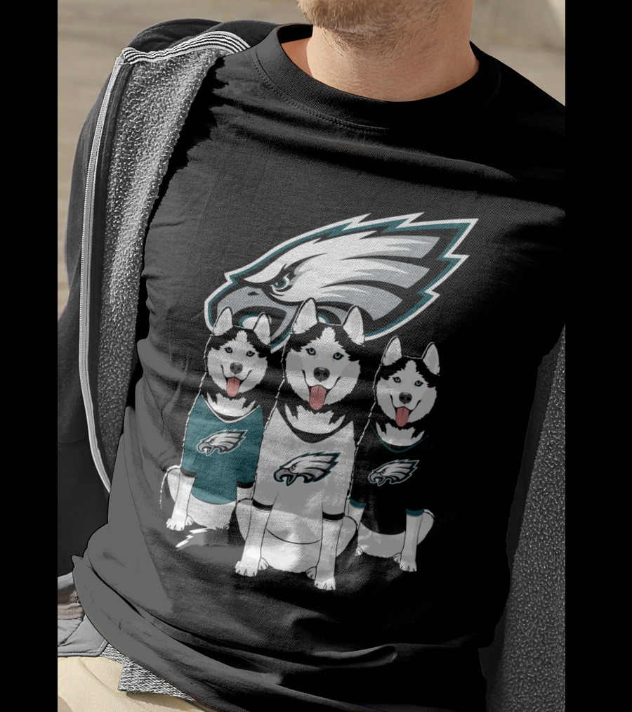 Philadelphia Eagles Husky Dogs T-Shirt