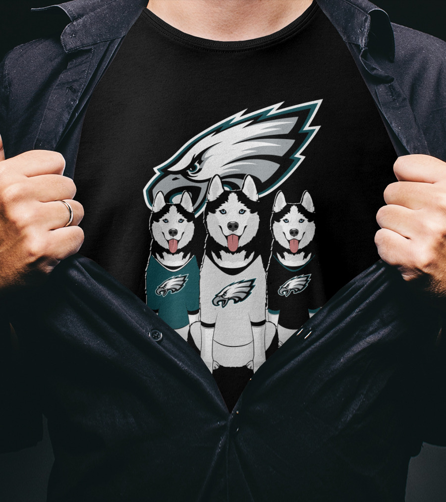 Philadelphia Eagles Husky Dogs T-Shirt