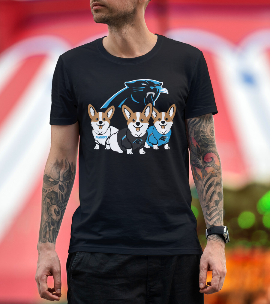 Carolina Panthers Corgi T-Shirt