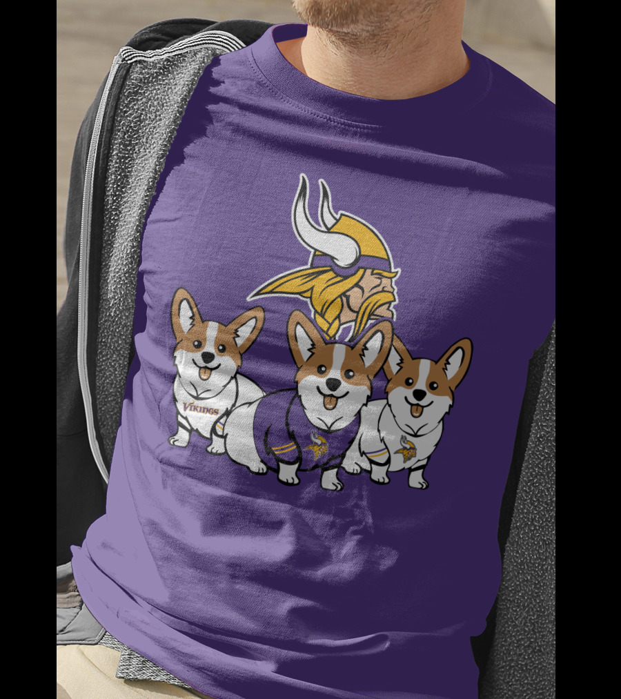 Minnesota Vikings Corgi Trio T-Shirt