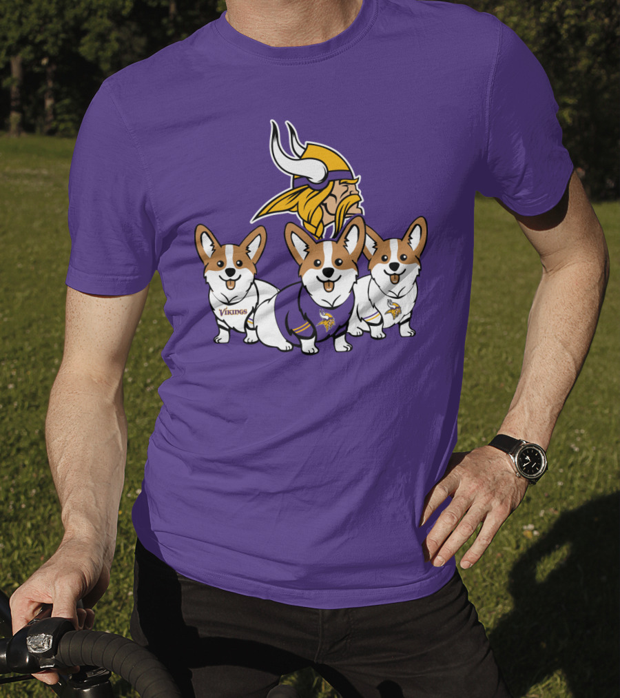 Minnesota Vikings Corgi Trio T-Shirt