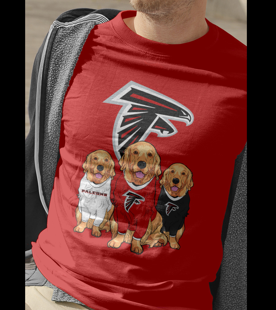 Atlanta Falcons Golden Retrievers Dogs T-Shirt