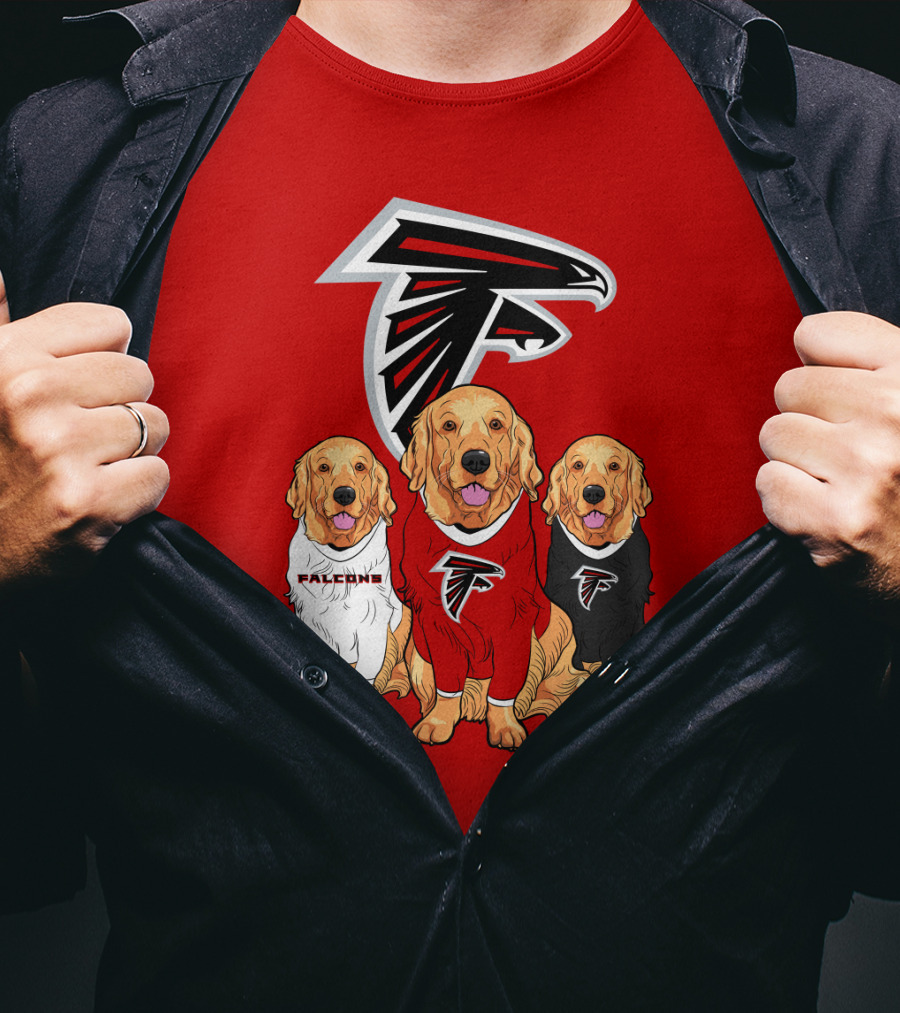 Atlanta Falcons Golden Retrievers Dogs T-Shirt