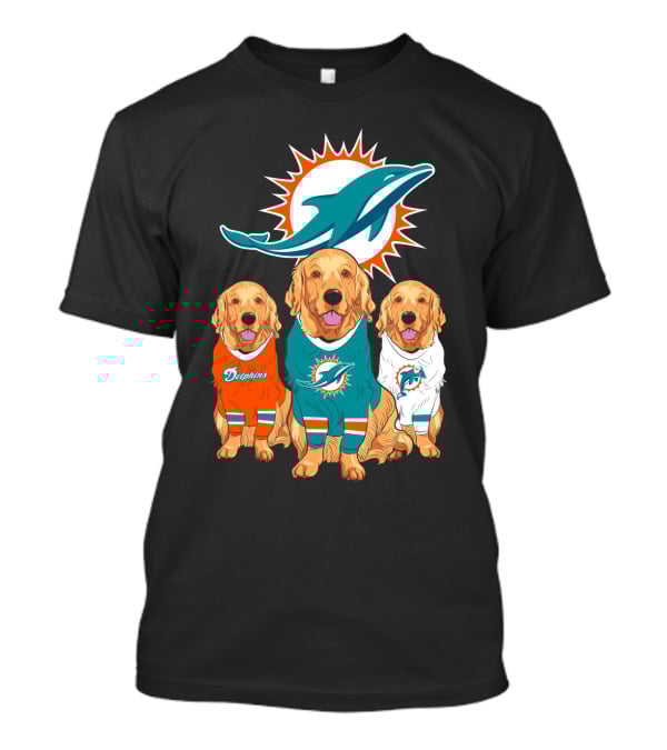 Miami Dolphins Golden Retrievers T-Shirt