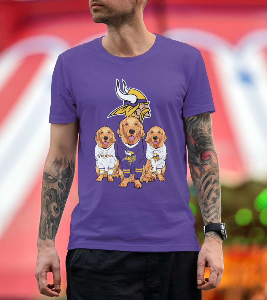 Minnesota Vikings Golden Retrievers T-Shirt