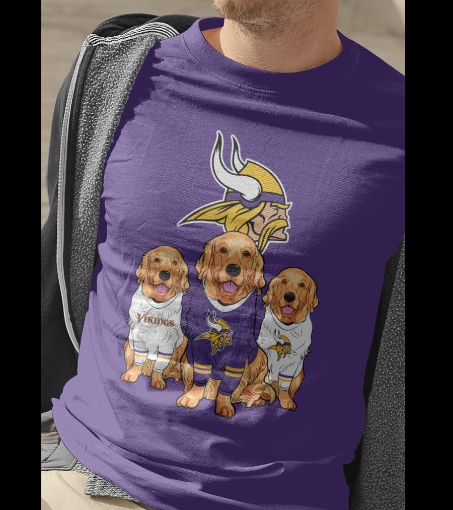 Minnesota Vikings Golden Retrievers T-Shirt