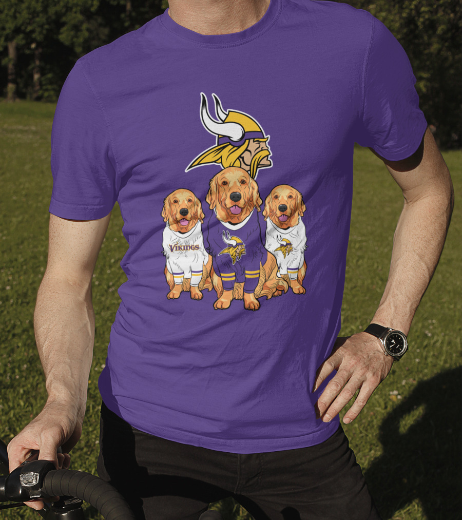 Minnesota Vikings Golden Retrievers T-Shirt