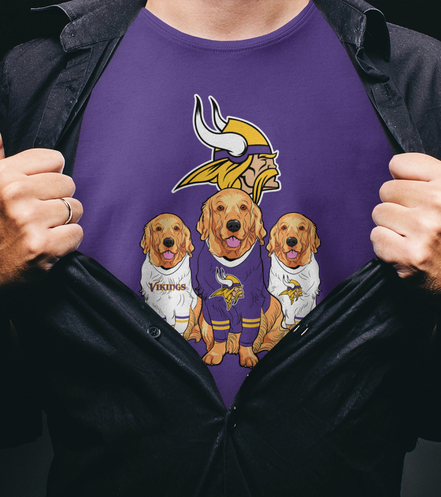 Minnesota Vikings Golden Retrievers T-Shirt