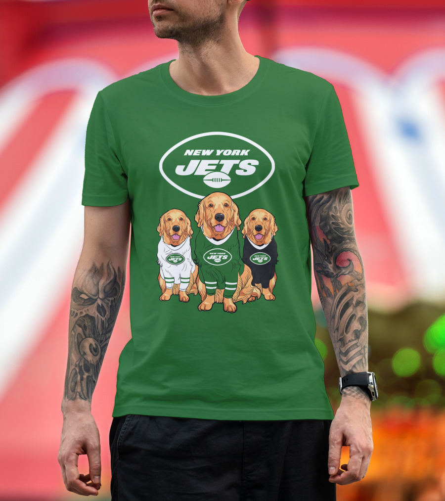 New York Jets Golden Retrievers T-Shirt