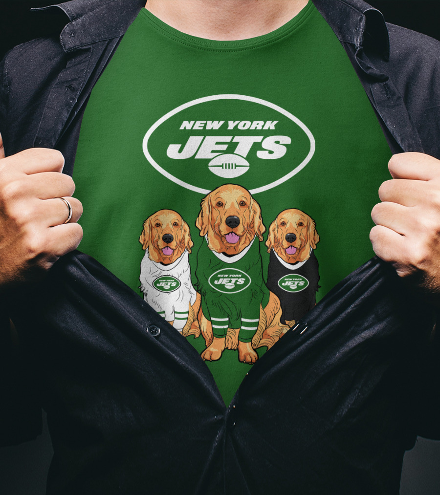 New York Jets Golden Retrievers T-Shirt