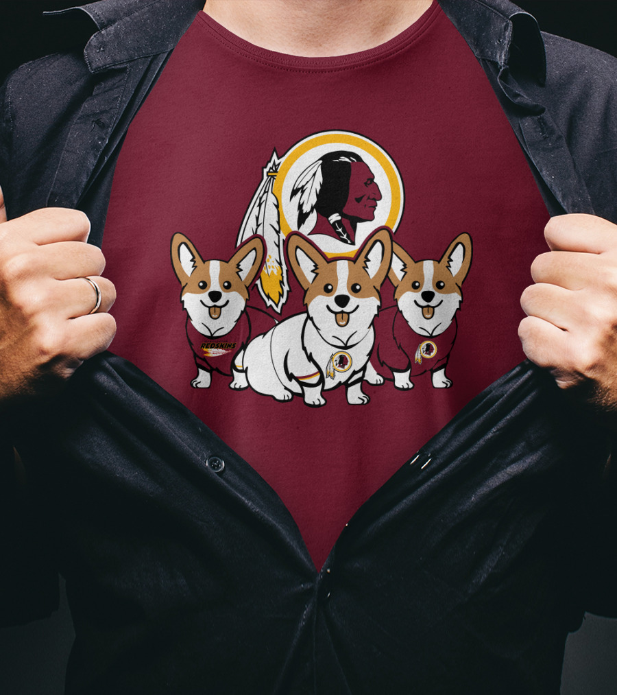 Redskins Corgis Trio Washington Football Team T-Shirt