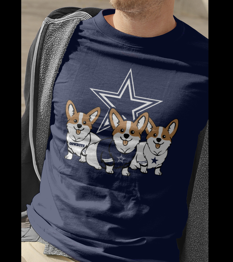 Dallas Cowboys Corgi Trio T-Shirt