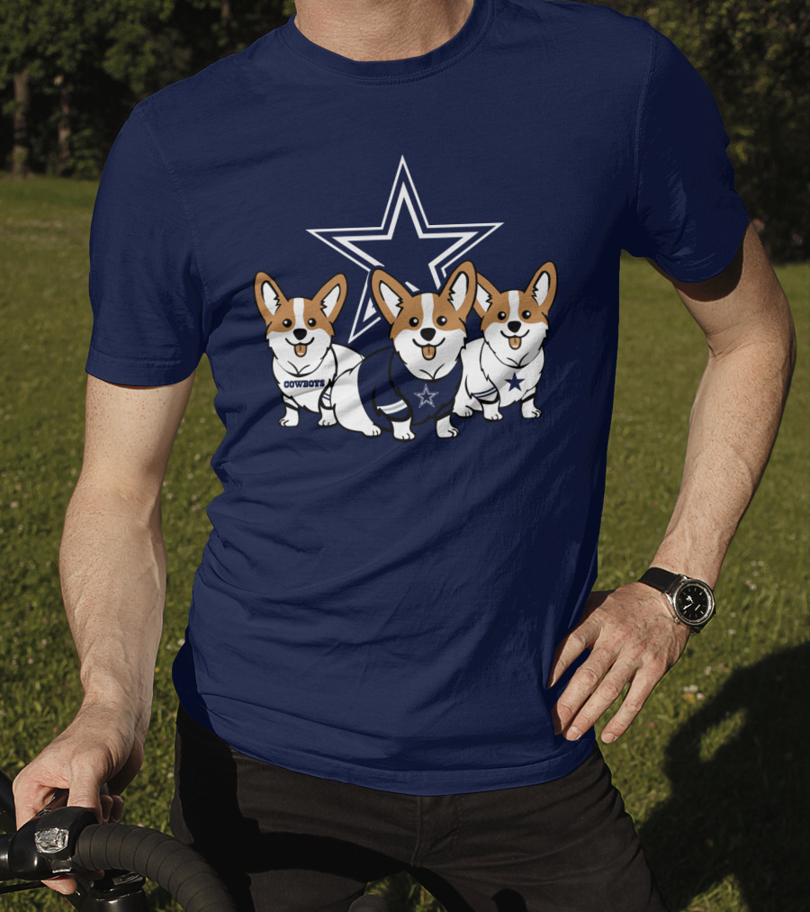Dallas Cowboys Corgi Trio T-Shirt