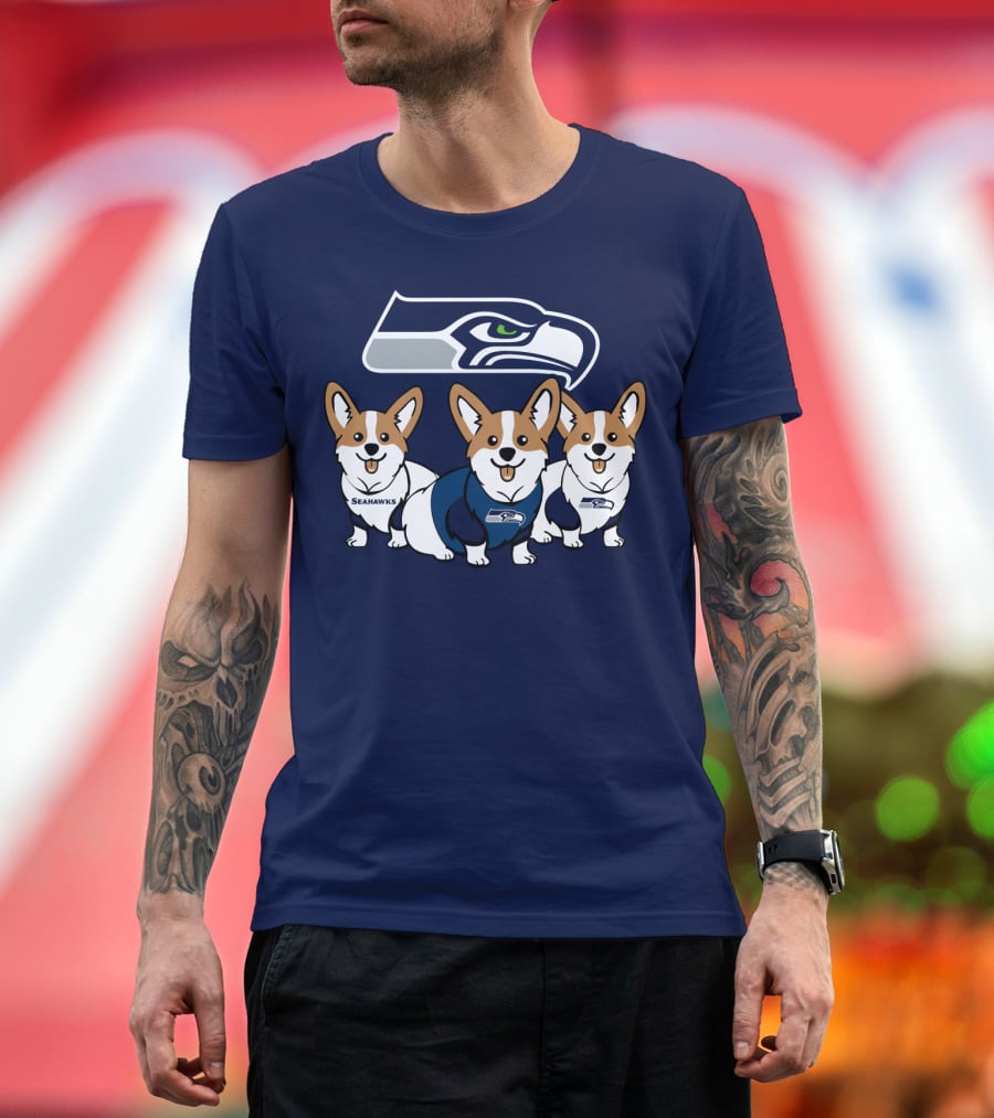 Seattle Seahawks Corgis T-Shirt