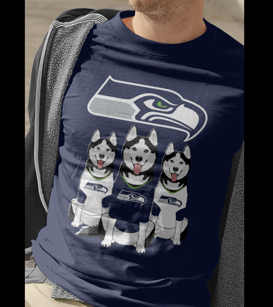 Seattle Seahawks Husky Trio Fan T-Shirt