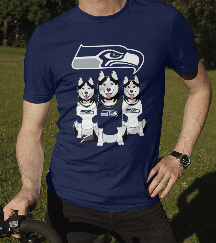 Seattle Seahawks Husky Trio Fan T-Shirt