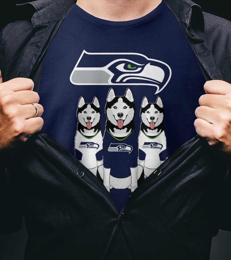 Seattle Seahawks Husky Trio Fan T-Shirt