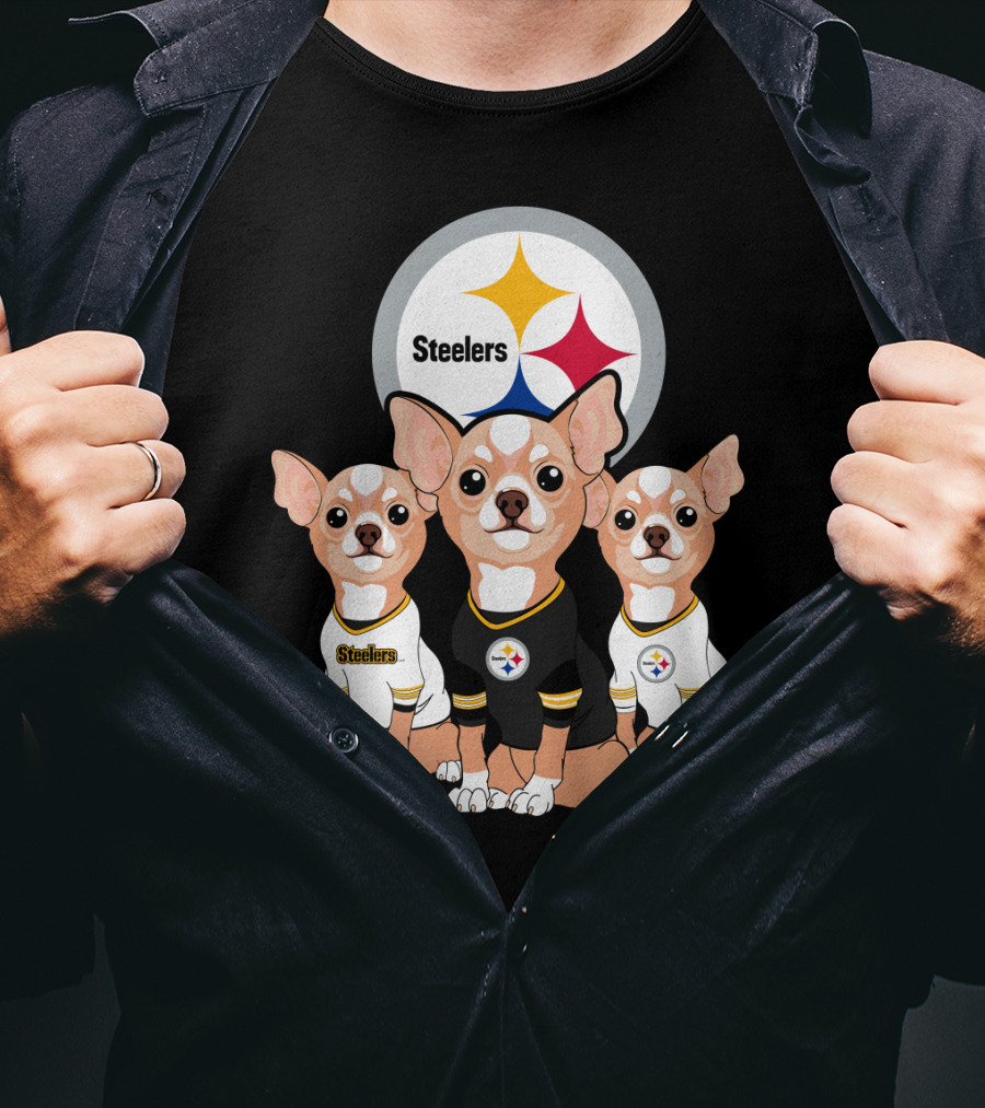 Steelers Chihuahua Trio T-Shirt