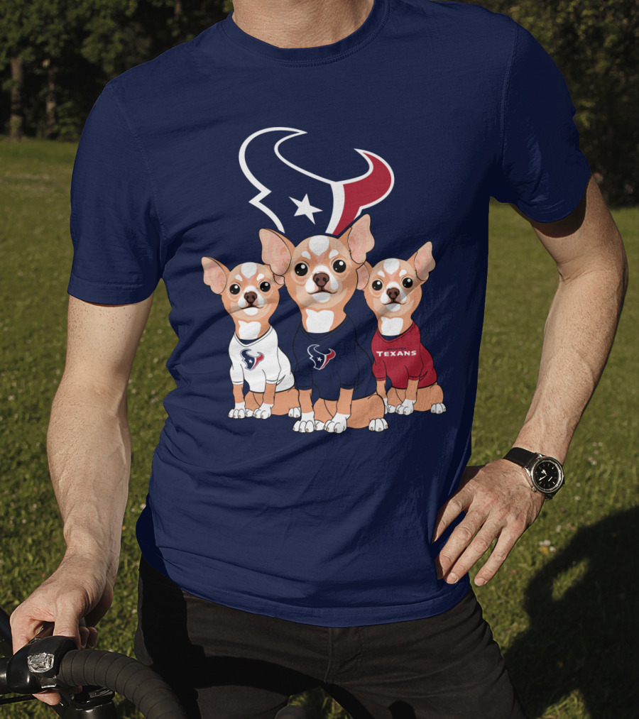 Houston Texans Chihuahua Trio Fan T-Shirt