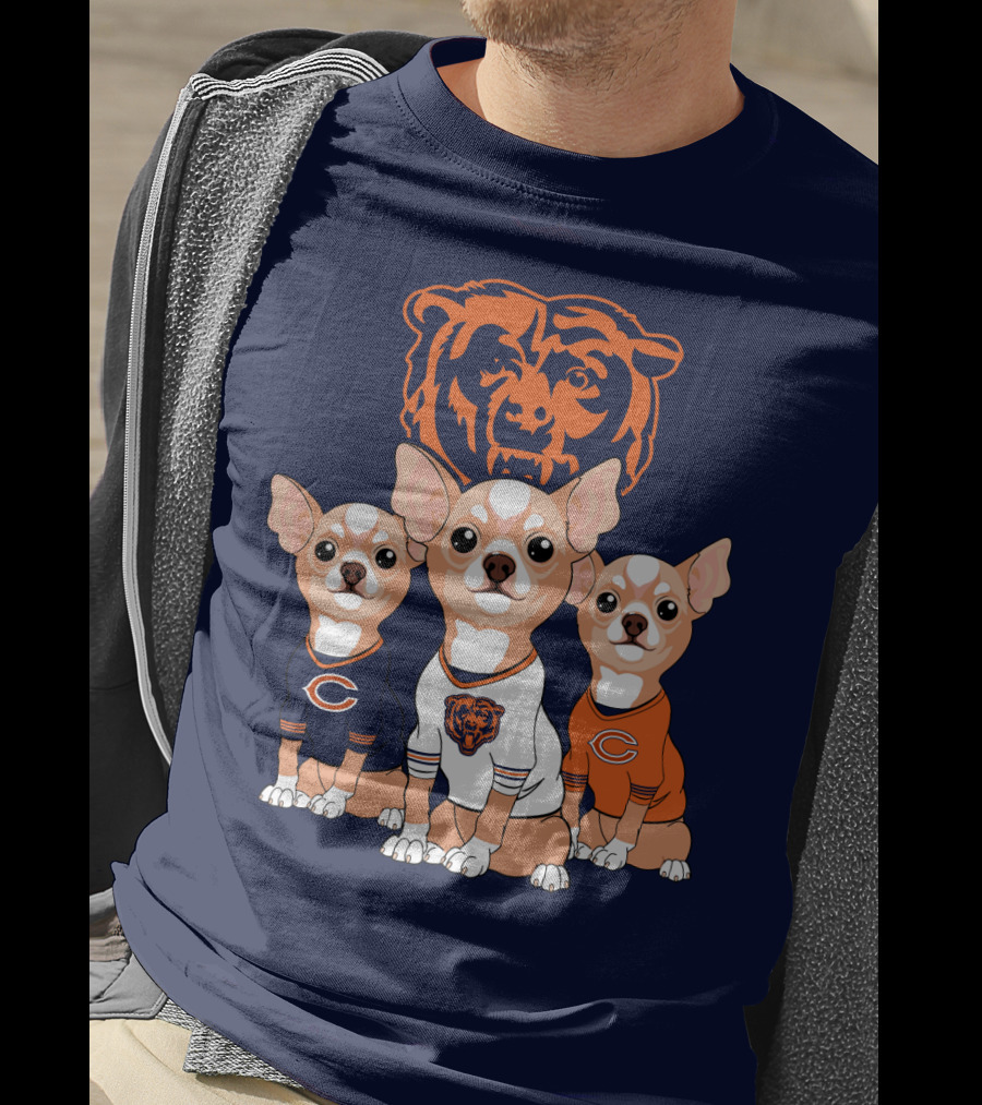 Chicago Bears Chihuahua Trio T-Shirt
