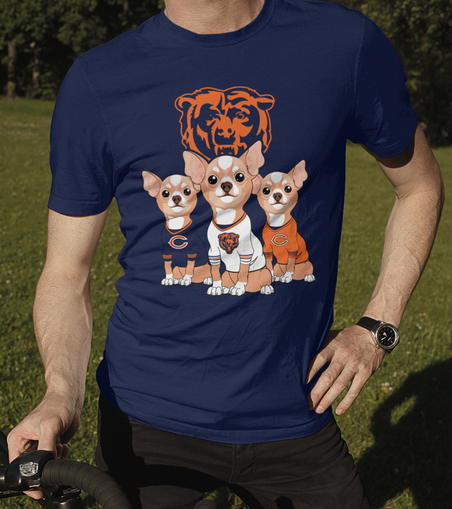 Chicago Bears Chihuahua Trio T-Shirt