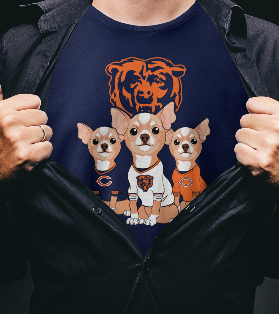 Chicago Bears Chihuahua Trio T-Shirt