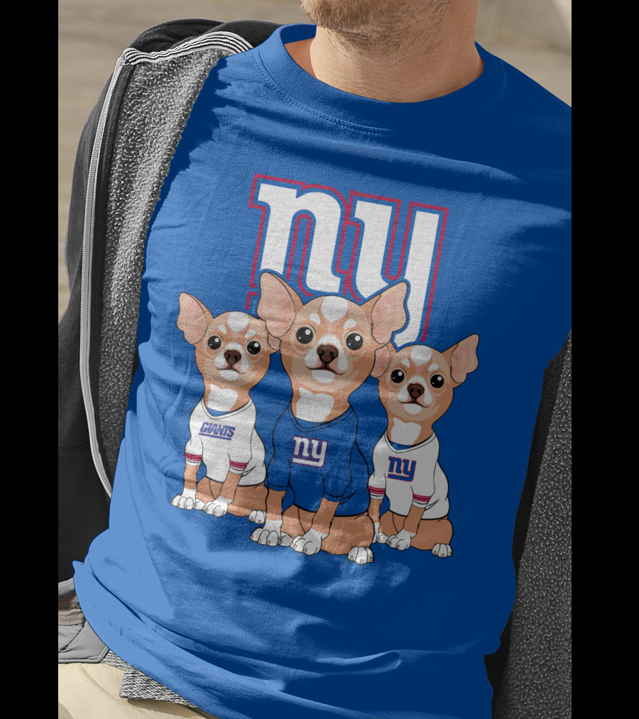 New York Giants Chihuahua Trio T-Shirt