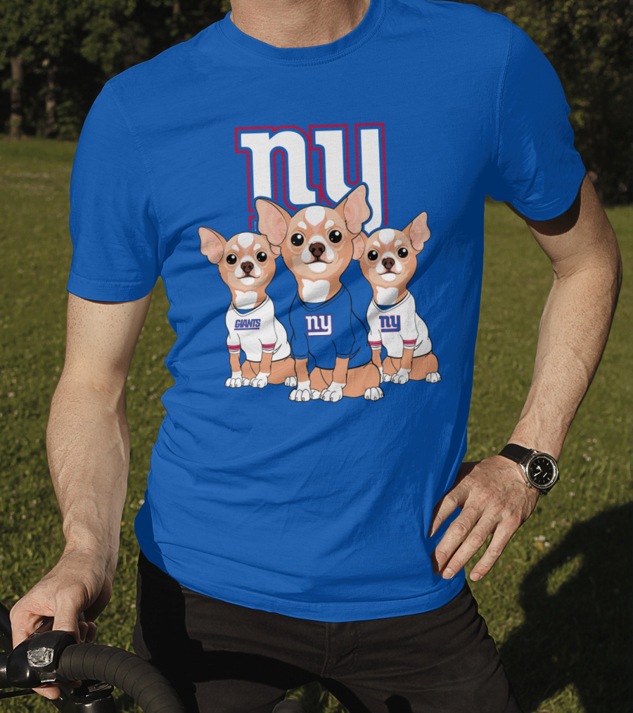 New York Giants Chihuahua Trio T-Shirt