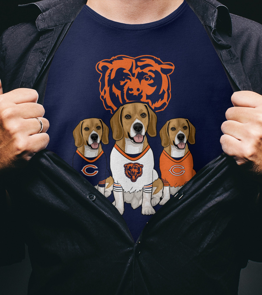 Chicago Bears Beagle Trio T-Shirt