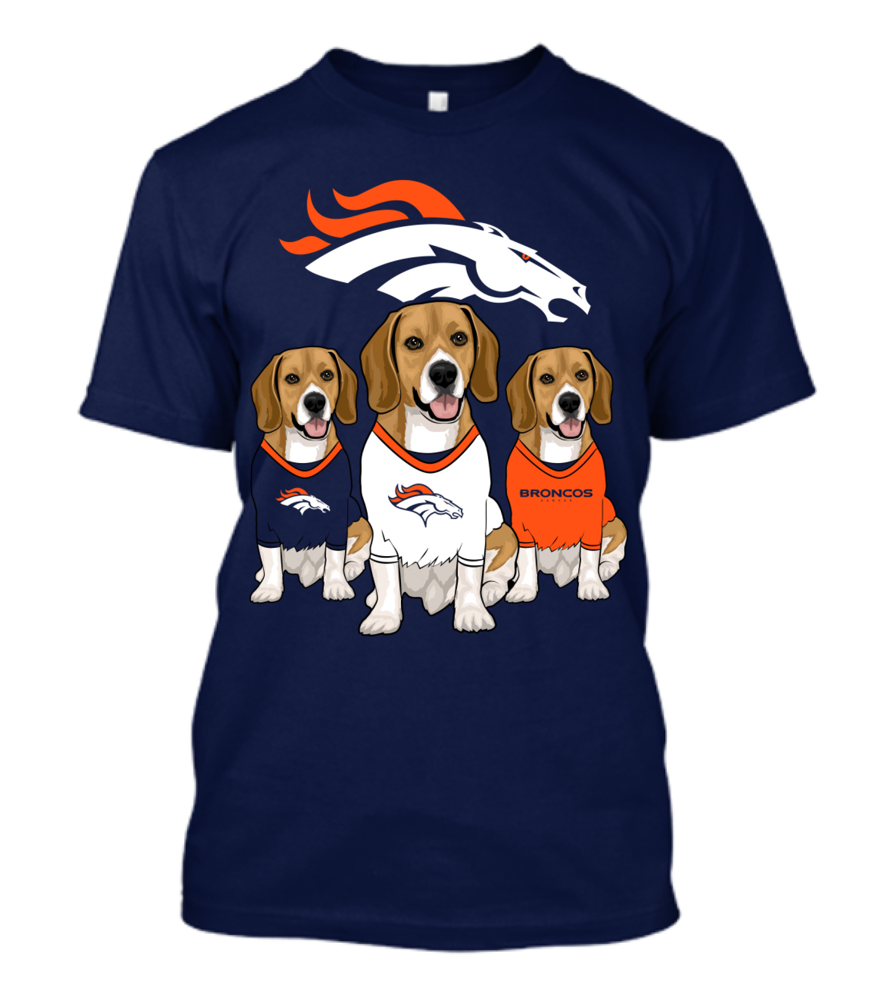 Denver Broncos Beagle Trio T-Shirt