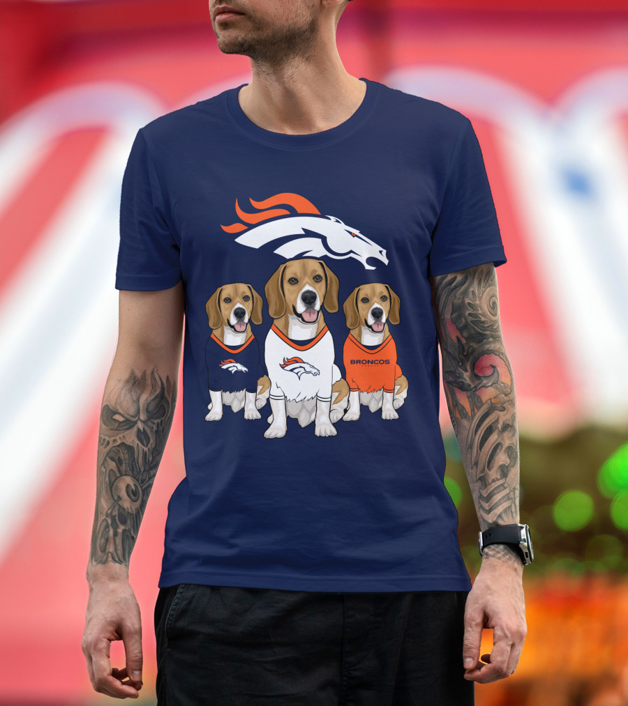 Denver Broncos Beagle Trio T-Shirt