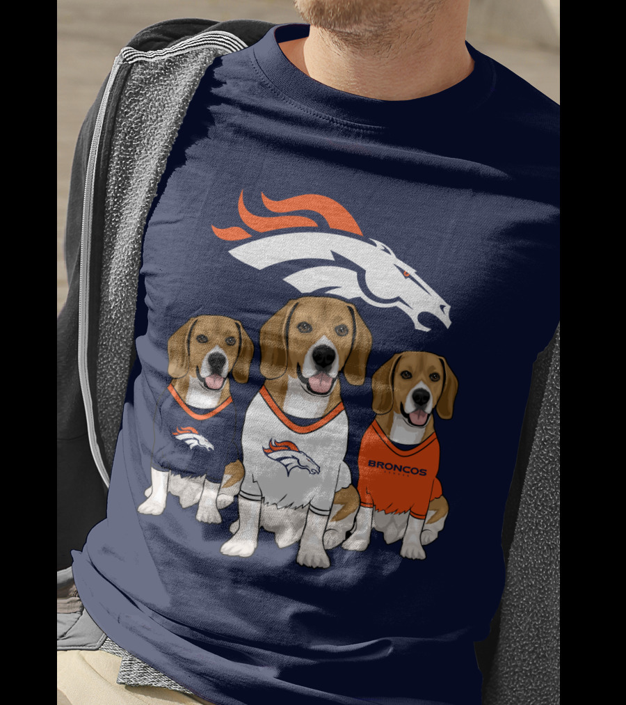 Denver Broncos Beagle Trio T-Shirt
