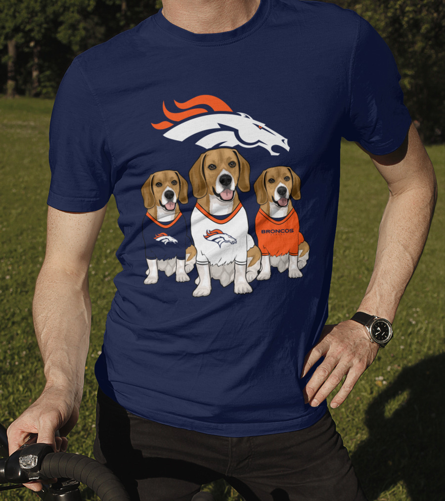 Denver Broncos Beagle Trio T-Shirt