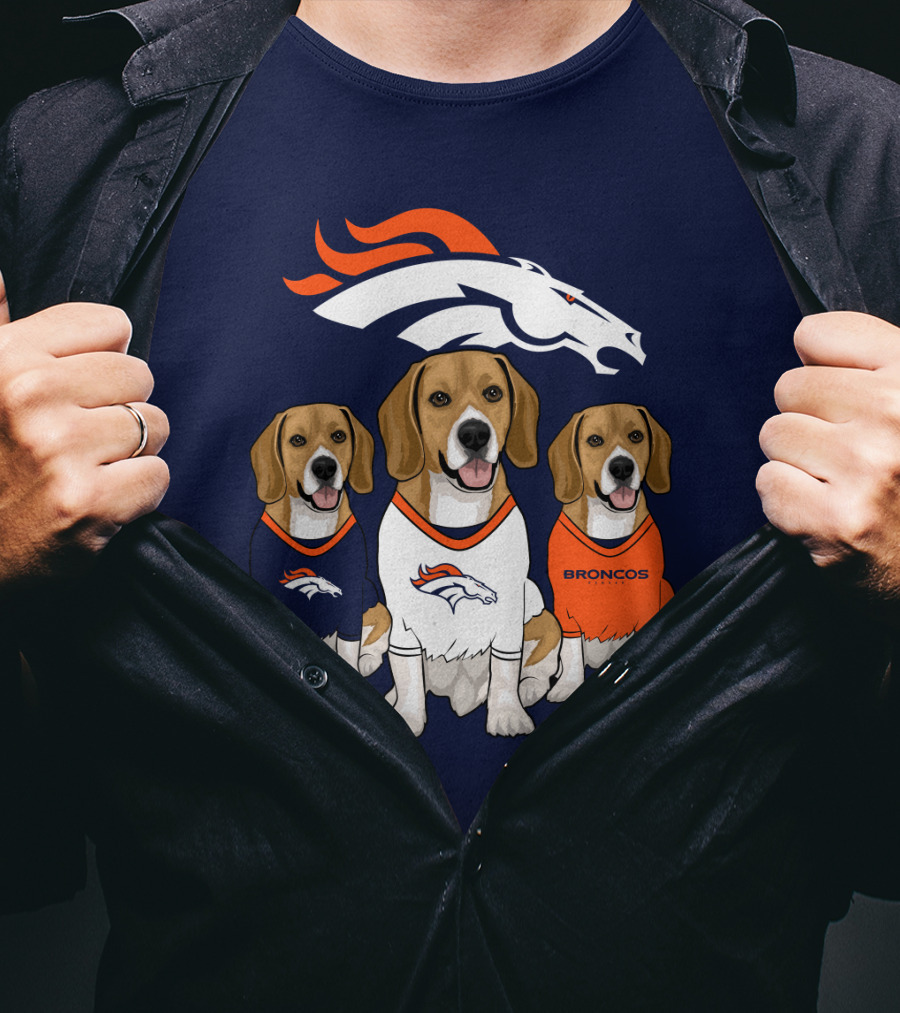 Denver Broncos Beagle Trio T-Shirt