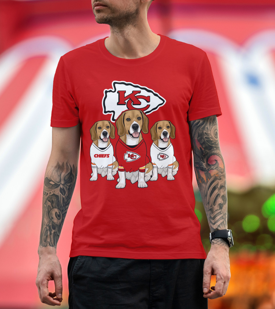 Kc Chiefs Beagle Trio Dogs T-Shirt