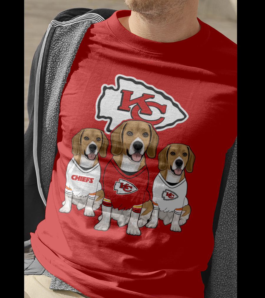 Kc Chiefs Beagle Trio Dogs T-Shirt